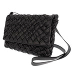 Bottega Veneta Rumple Messenger Shoulder Bag Calf Black Silver