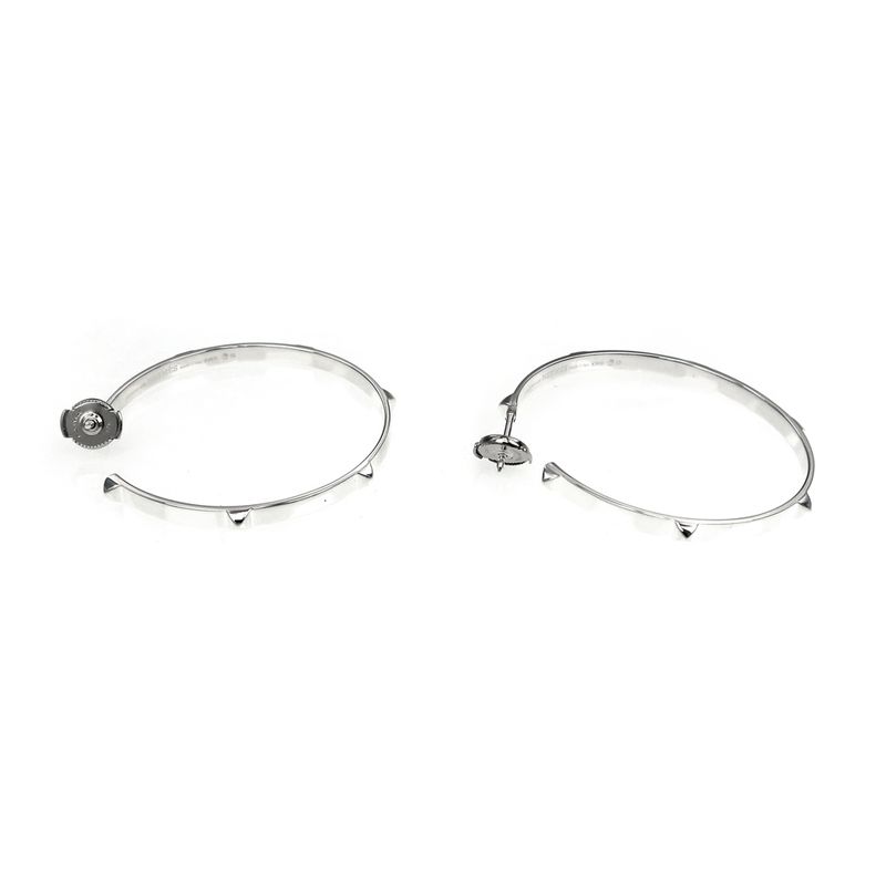 Hermes Earrings Cour De H Pair AG 925 Silver Accessories — view 5