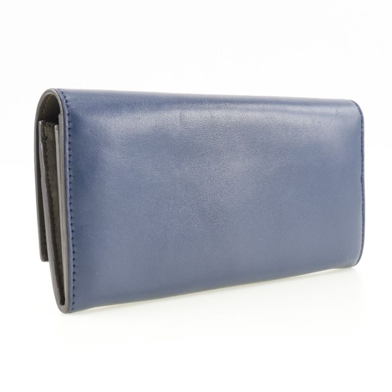 Fendi Peekaboo 8 M0377 Calf Navy Long Wallet — view 3