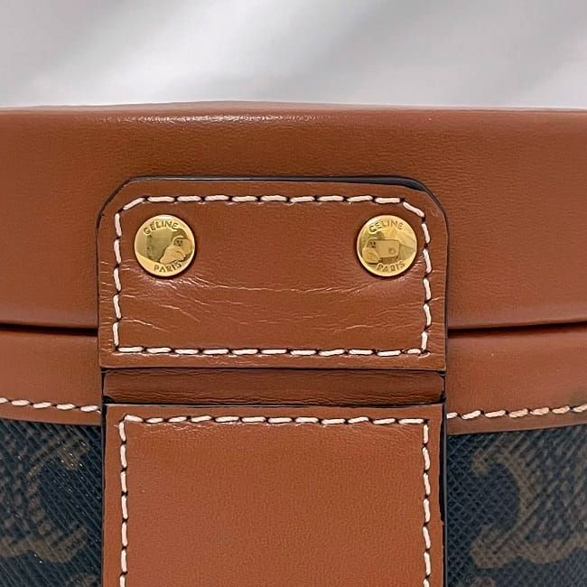 Celine Shoulder Bag Tambour Brown Triomphe Canvas — view 5