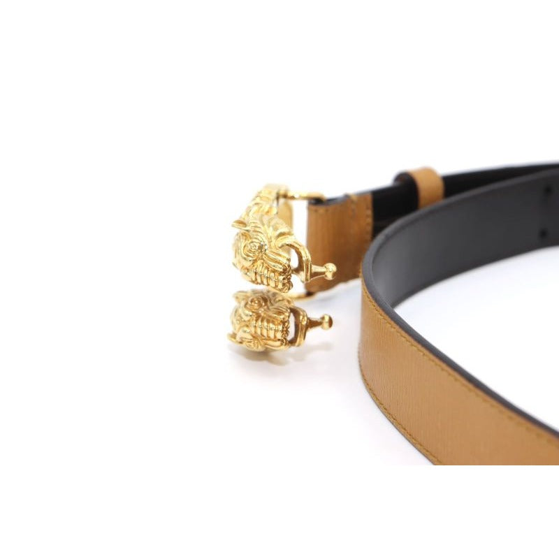 Gucci Double Taiga Head Buckle Leather Belt 70 28 037 1766 1424 Beige — view 3