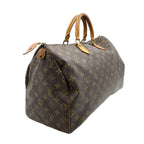 Louis Vuitton Speedy 40 Monogram Leather Brown Handbag Gold — view 2