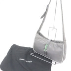 Saint Laurent Paris Nylon Cassandra Logo Shoulder Bag Gray — view 2