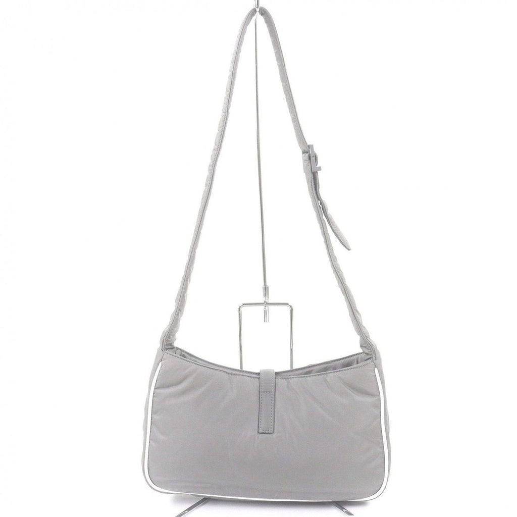 Saint Laurent Paris Nylon Cassandra Logo Shoulder Bag Gray — view 3