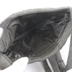 Saint Laurent Paris Nylon Cassandra Logo Shoulder Bag Gray — view 6