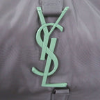 Saint Laurent Paris Nylon Cassandra Logo Shoulder Bag Gray — view 7