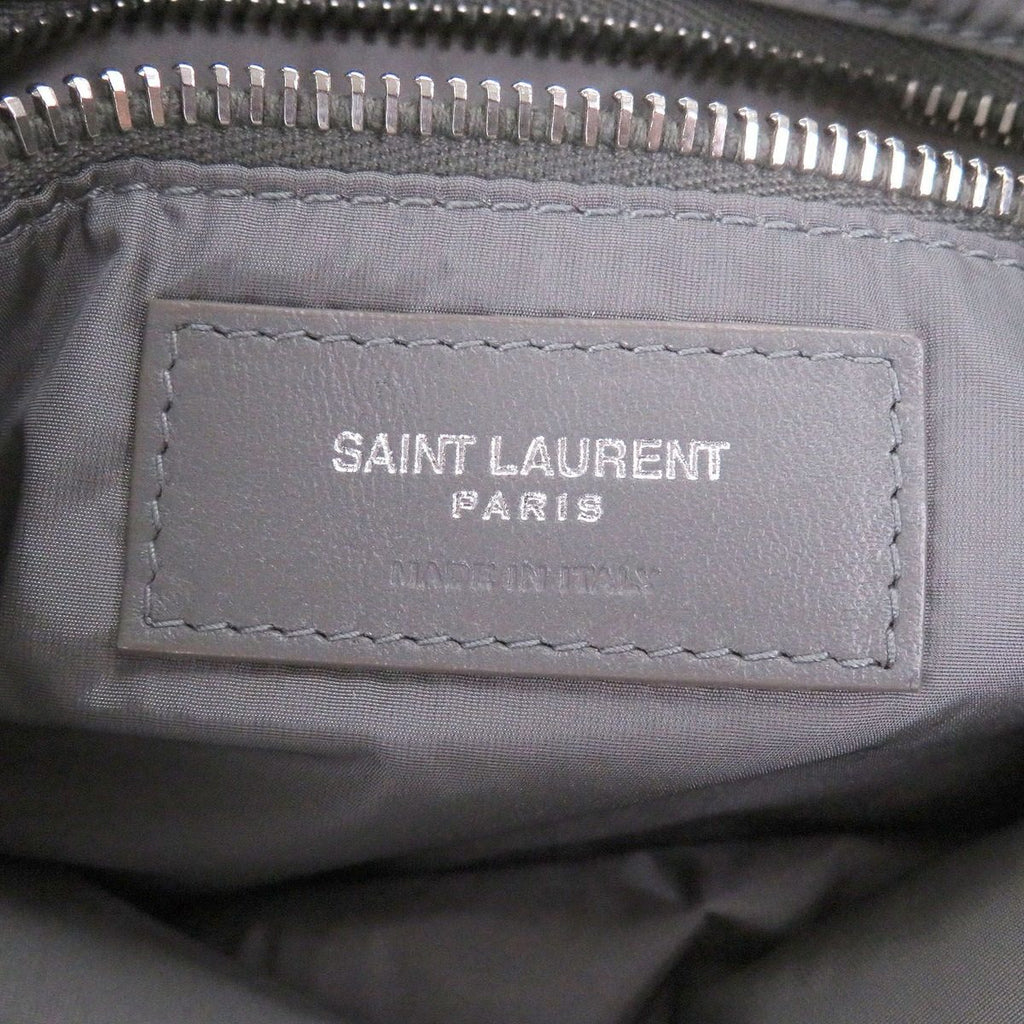 Saint Laurent Paris Nylon Cassandra Logo Shoulder Bag Gray — view 8