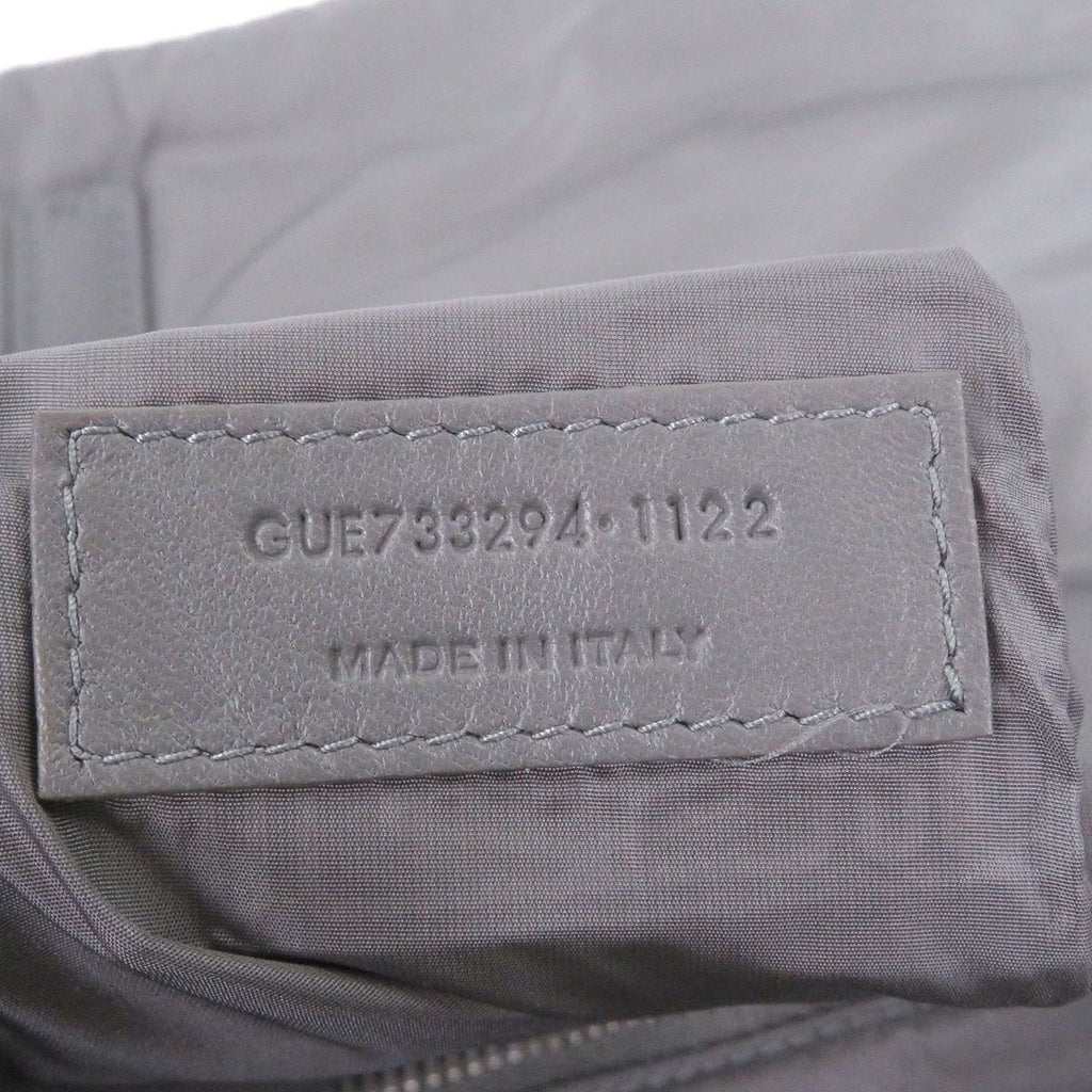 Saint Laurent Paris Nylon Cassandra Logo Shoulder Bag Gray — view 9