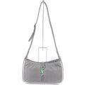 Saint Laurent Paris Nylon Cassandra Logo Shoulder Bag Gray