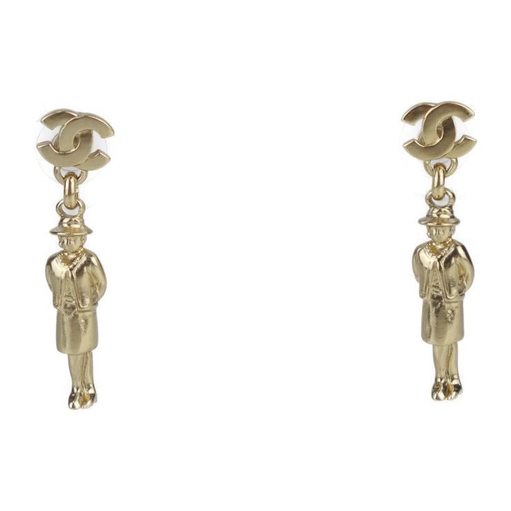 Chanel Metal Gold Mademoiselle Coco Mark Swing Doll Motif 02 — view 2