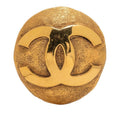 Chanel Vintage CC Logo Round Brooch Gold Plated