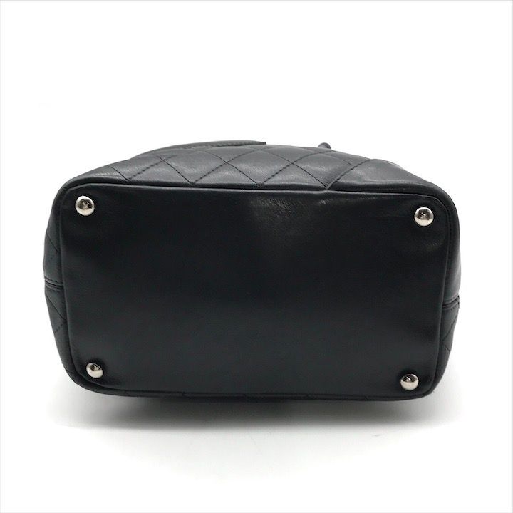 Chanel CC Logo Cambon Leather Patent Mini Hand Tote Black — view 4