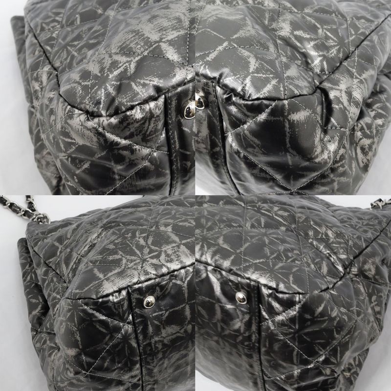 Chanel Nylon Chain Tote Bag Silver Hardware Quilted — view 5