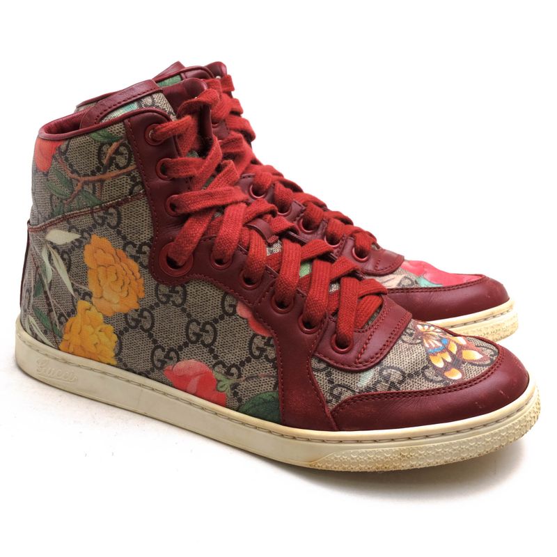 Gucci Shoes Sneakers High Cut Women Leather Beige GG Tian — view 2