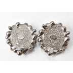 Chanel Earrings Accessories Coco Mark CC Rhinestone Gunmetal — view 5