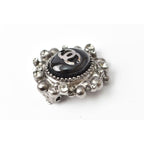 Chanel Earrings Accessories Coco Mark CC Rhinestone Gunmetal — view 6