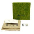 Gucci Silver Interlocking Square Earrings 925 Engraved