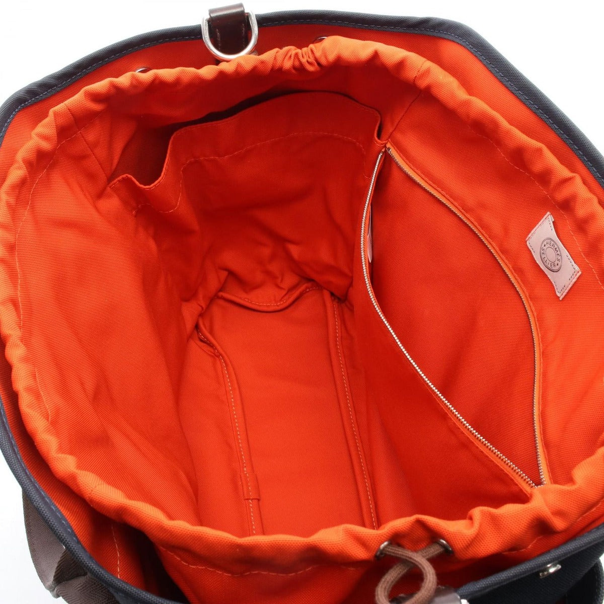 Hermes Tote Sac de Pansage Gourme Blue Navy Fu Canvas — view 3