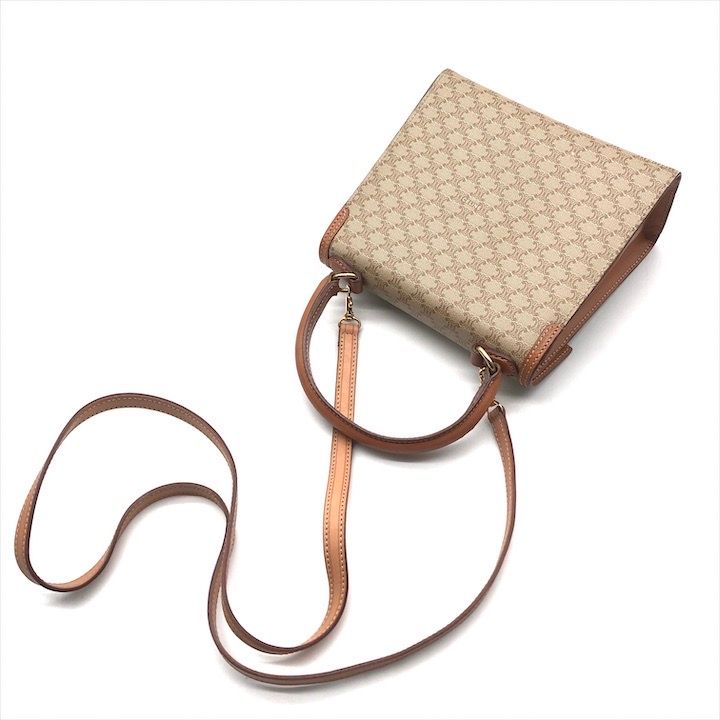 Celine Macadam Triomphe Circle 2-Way Bag Beige — view 3