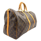 Louis Vuitton Keepall Bandouliere 50 Monogram Leather Brown Boston Bag Gold — view 2