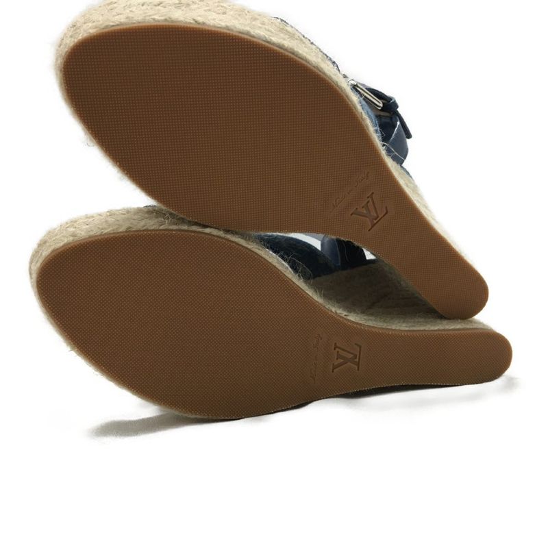 Louis Vuitton Sandals Wedge Sole Starboard Line Sky Blue — view 6