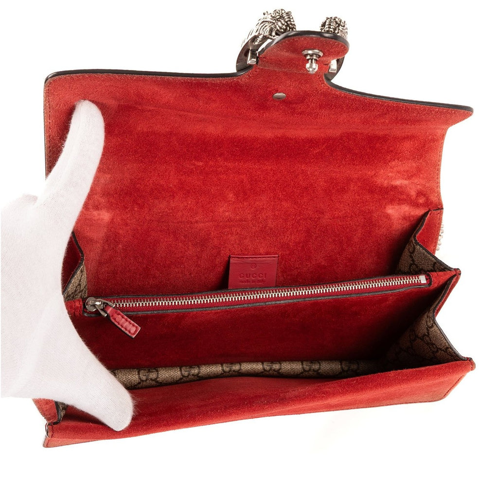 Gucci Dionysus Beige Red Supreme Canvas Shoulder Bag — view 9