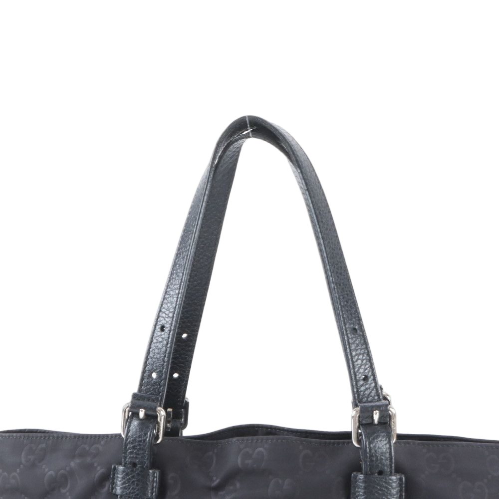 Gucci GG Nylon Leather Tote Shoulder Hand Black — view 2