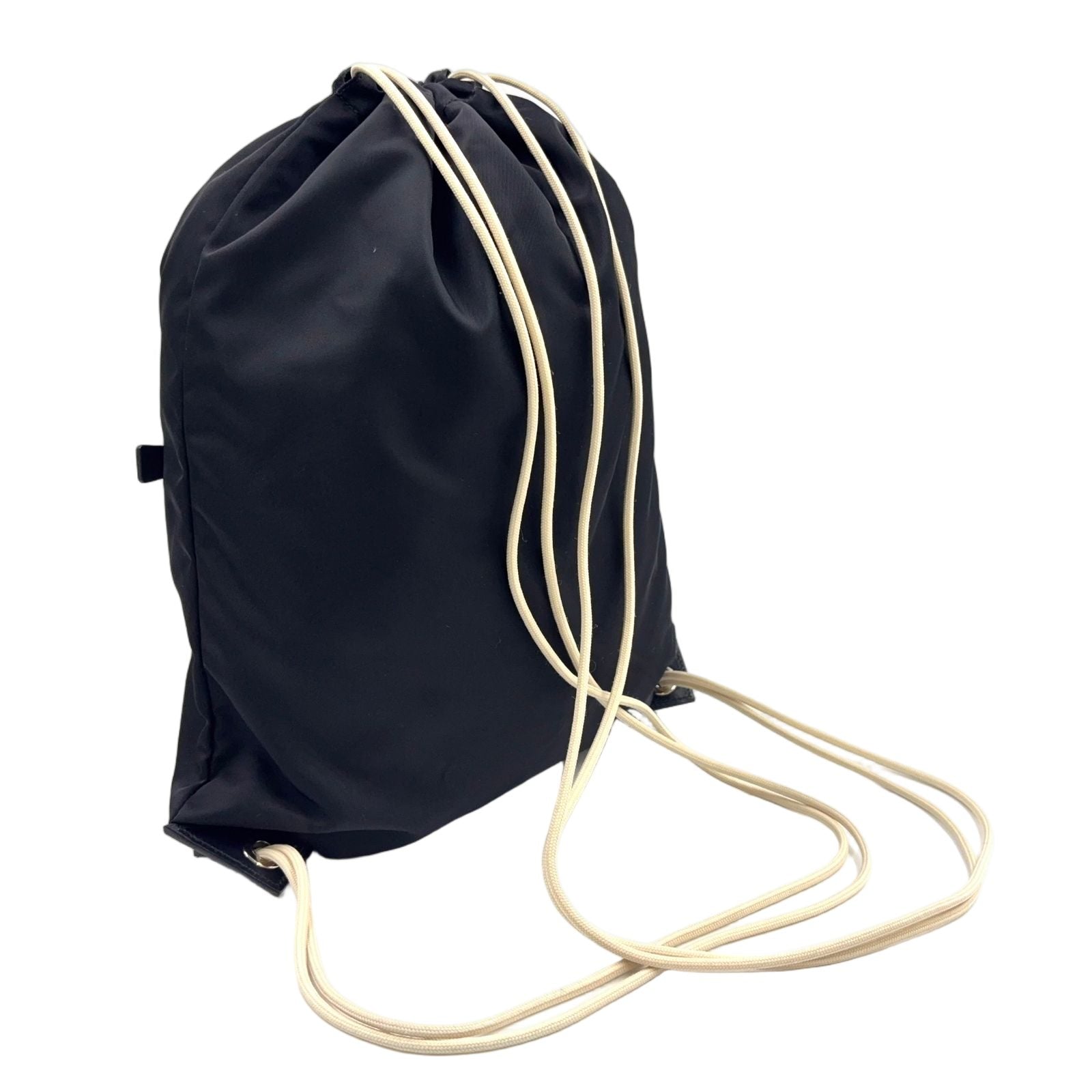 Prada Tessuto Leather Nylon Black Backpack Silver — view 2