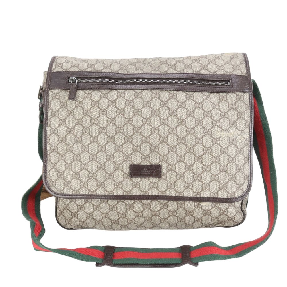 Gucci GG Supreme Sherry Line Leather Shoulder Bag Crossbody Messenger