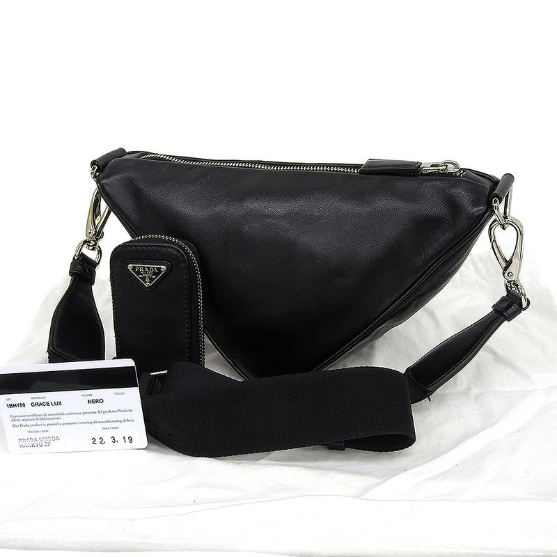 Prada Triangle Shoulder Mini Black Bag — view 2