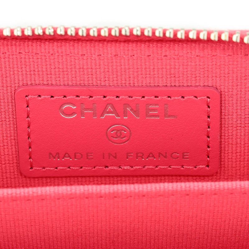 Chanel Coin Case Classic Zip Purse Neon Pink — view 7