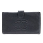 Chanel Caviar Leather Black Long Wallet
