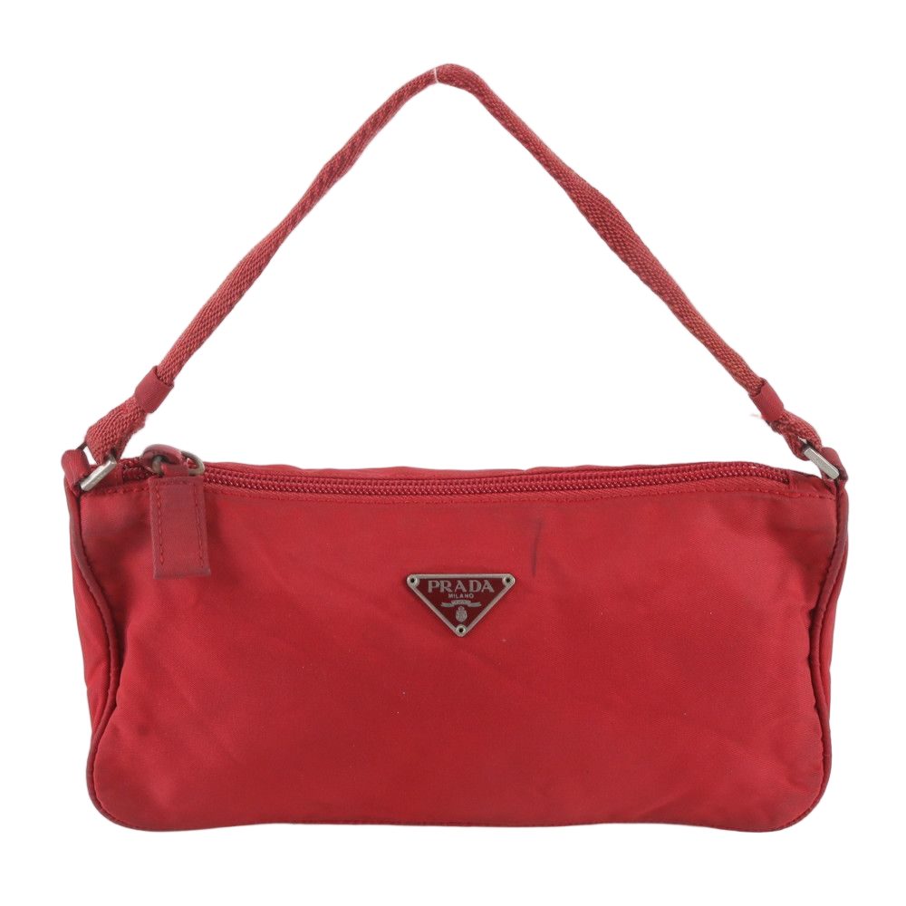Prada Tessuto Nylon Triangle Logo Handbag Pouch