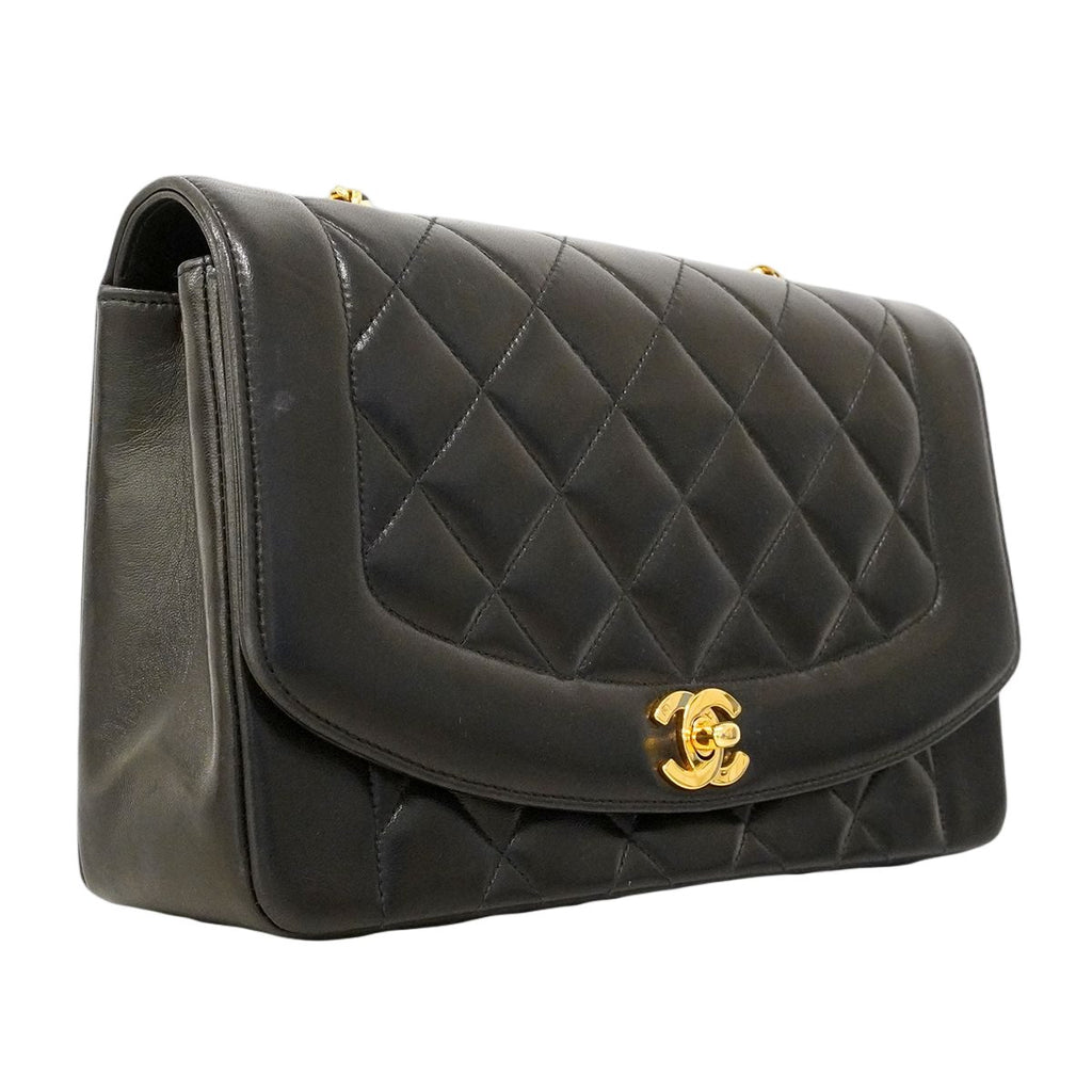 Chanel Shoulder Bag Diana Lambskin Black Gold — view 2