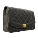 Chanel Shoulder Bag Diana Lambskin Black Gold — view 2