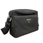 Prada Shoulder Bag Saffiano Tessuto Nylon Black Silver — view 2