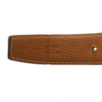 Hermes H Plate Belt Reversible Box Calf Togo Leather Black Brown — view 8