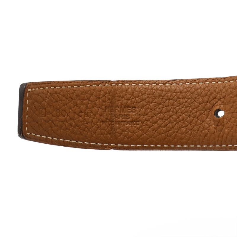 Hermes H Plate Belt Reversible Box Calf Togo Leather Black Brown — view 8