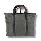 Prada 2-Way Tote Bag Tesuto Nylon Gray Khaki Triangle Logo — view 3