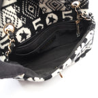 Chanel Shoulder Bag Coconage Black White Wool Small Flap Chain — view 3