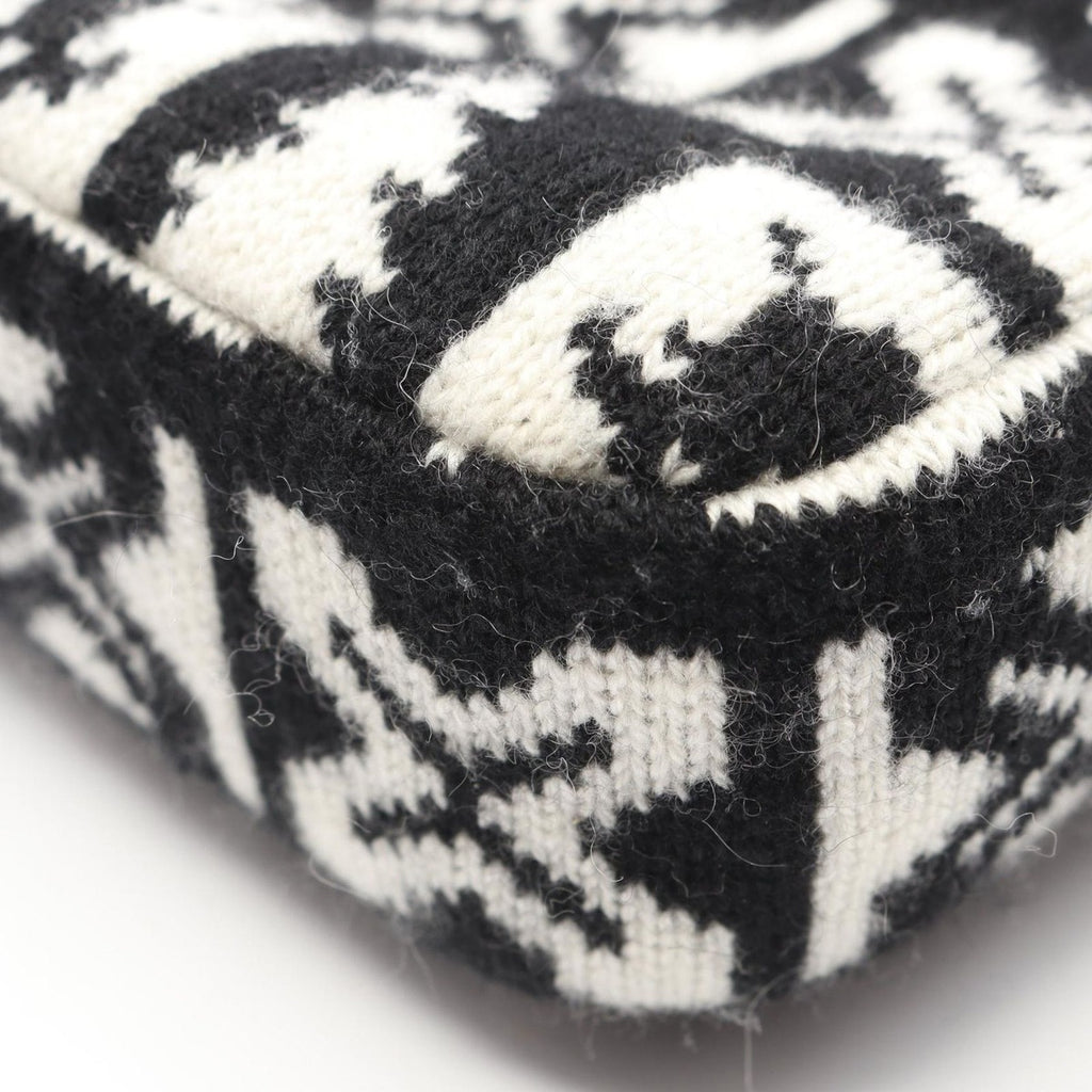 Chanel Shoulder Bag Coconage Black White Wool Small Flap Chain — view 6