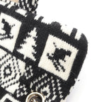 Chanel Shoulder Bag Coconage Black White Wool Small Flap Chain — view 7