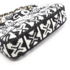 Chanel Shoulder Bag Coconage Black White Wool Small Flap Chain — view 9