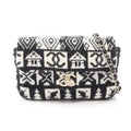 Chanel Shoulder Bag Coconage Black White Wool Small Flap Chain