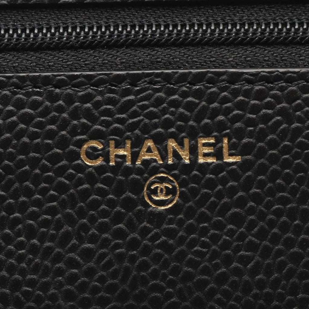 Chanel Shoulder Bag Quilted Black Leather Chain Wallet — view 5
