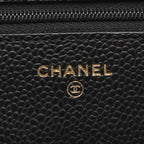 Chanel Shoulder Bag Quilted Black Leather Chain Wallet — view 5