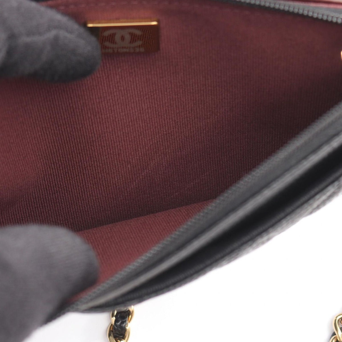 Chanel Shoulder Bag Quilted Black Leather Chain Wallet — view 7