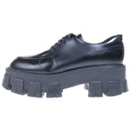 Prada Monolith Brushed Leather Lace Up Shoes Black