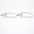 Hermes Earrings Loop MM Pair AG 925 SV Silver Jewelry Accessories Small — view 3