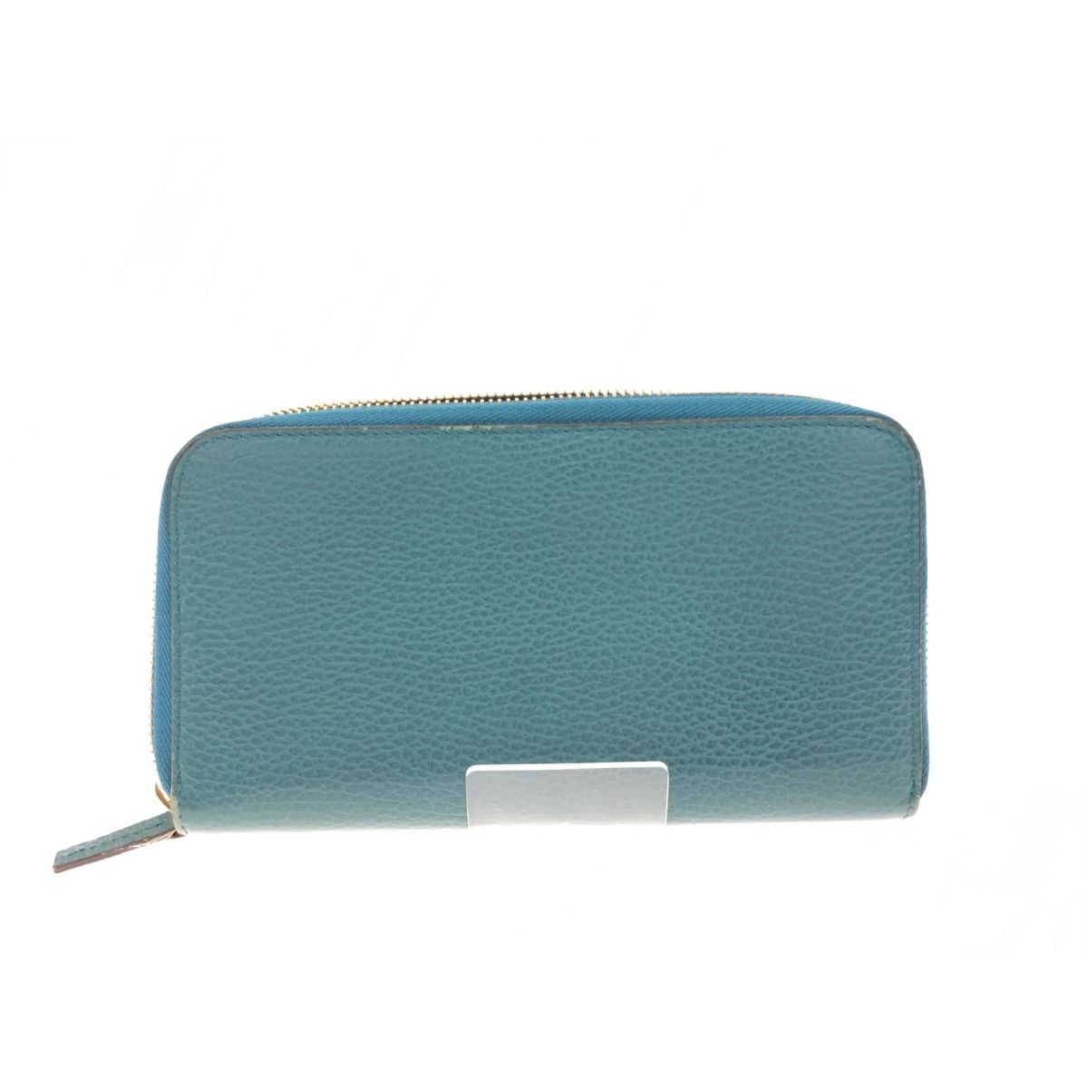 Gucci Outlet Round Zip Long Wallet Interlocking G Blue Green — view 3